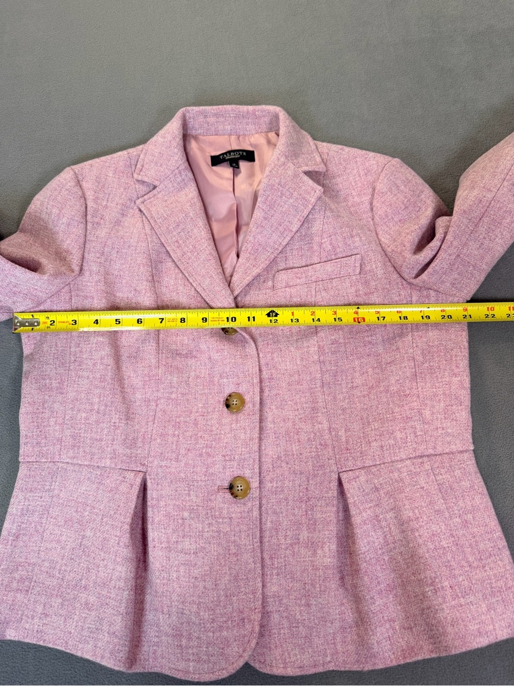 Talbots Women's Pink Wool Blazer/Suit Jacket- Elegant/Feminine Size 14- Like New - Picture 6 of 7